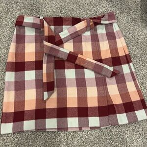 LOFT Plaid High Waisted Skirt